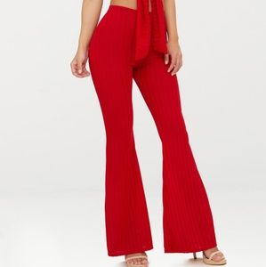 PrettyLittleThing Petite Red ribbed set